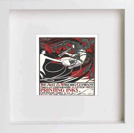 lumartos Vintage Poster Ault Wiborg Company Advertising – White Frame Wall Art – Framed Wall Art Print by Lumartos Premium Home Décor