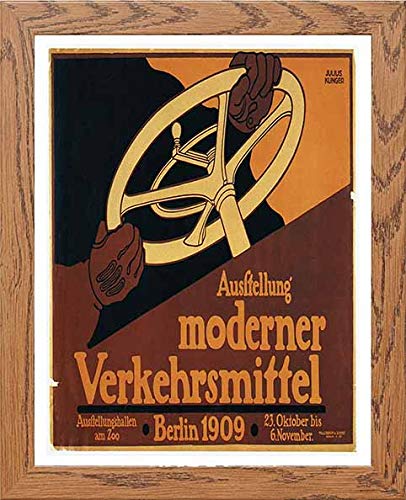 lumartos Vintage Poster Ausstellung Moderner Verkehrsmittel – Wood Frame Wal – Framed Wall Art Print by Lumartos Premium Home Décor