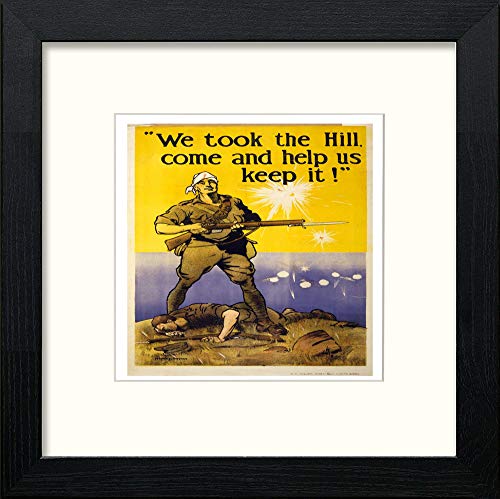 lumartos Vintage Poster Australia 1915 We Took The Hill – Black Wood Frame W – Framed Wall Art Print by Lumartos Premium Home Décor