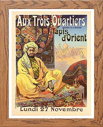 lumartos Vintage Poster Aux Trois Quartiers Tapis Dorient – Framed Wall Art Print by Lumartos Premium Home Décor