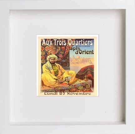 lumartos Vintage Poster Aux Trois Quartiers Tapis Dorient – White Frame Wall – Framed Wall Art Print by Lumartos Premium Home Décor