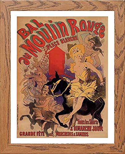 lumartos Vintage Poster Bal Au Moulin Rouge – Framed Wall Art Print by Lumartos Premium Home Décor