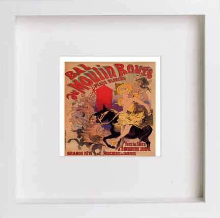 lumartos Vintage Poster Bal Au Moulin Rouge – White Frame Wall Art – Framed Wall Art Print by Lumartos Premium Home Décor