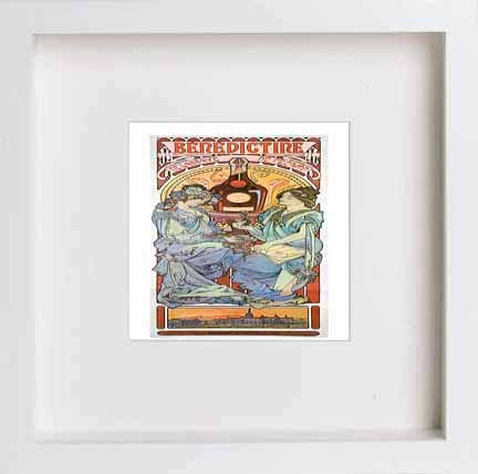 lumartos Vintage Poster Benedictine – White Frame Wall Art – Framed Wall Art Print by Lumartos Premium Home Décor