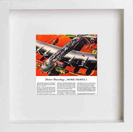 lumartos Vintage Poster Better Traveling 194 – White Frame Wall Art – Framed Wall Art Print by Lumartos Premium Home Décor