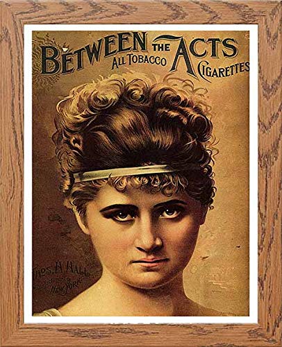 lumartos Vintage Poster Between The Acts All Tobacco Cigarettes – Wood Frame – Framed Wall Art Print by Lumartos Premium Home Décor