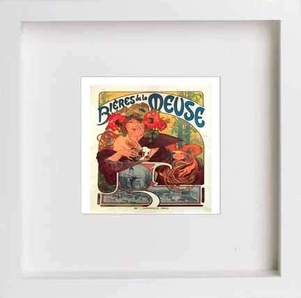 lumartos Vintage Poster Bieres De La Meuse – White Frame Wall Art – Framed Wall Art Print by Lumartos Premium Home Décor