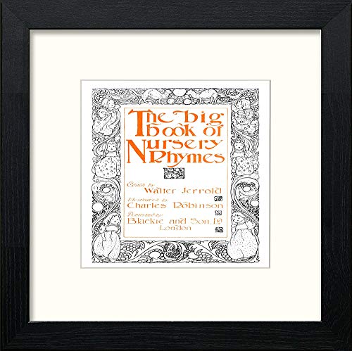 lumartos Vintage Poster Big Book Of Nursery Rhymes (1) – Black Wood Frame Wa – Framed Wall Art Print by Lumartos Premium Home Décor