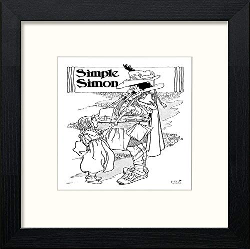 lumartos Vintage Poster Big Book Of Nursery Rhymes (13) – Black Wood Frame W – Framed Wall Art Print by Lumartos Premium Home Décor