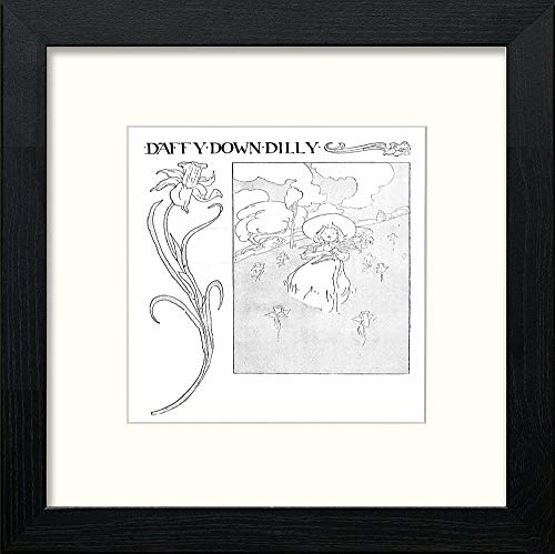 lumartos Vintage Poster Big Book Of Nursery Rhymes (18) – Black Wood Frame W – Framed Wall Art Print by Lumartos Premium Home Décor