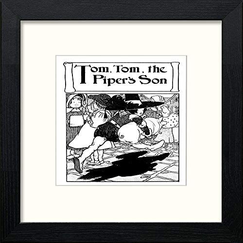 lumartos Vintage Poster Big Book Of Nursery Rhymes (21) – Black Wood Frame W – Framed Wall Art Print by Lumartos Premium Home Décor