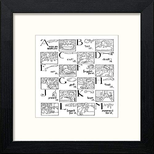 lumartos Vintage Poster Big Book Of Nursery Rhymes (25) – Black Wood Frame W – Framed Wall Art Print by Lumartos Premium Home Décor