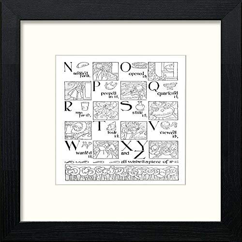 lumartos Vintage Poster Big Book Of Nursery Rhymes (26) – Black Wood Frame W – Framed Wall Art Print by Lumartos Premium Home Décor