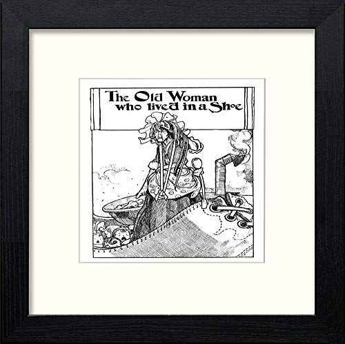 lumartos Vintage Poster Big Book Of Nursery Rhymes (32) – Black Wood Frame W – Framed Wall Art Print by Lumartos Premium Home Décor