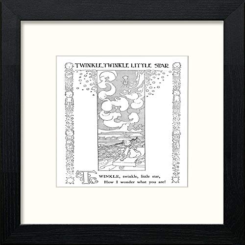 lumartos Vintage Poster Big Book Of Nursery Rhymes (33) – Black Wood Frame W – Framed Wall Art Print by Lumartos Premium Home Décor