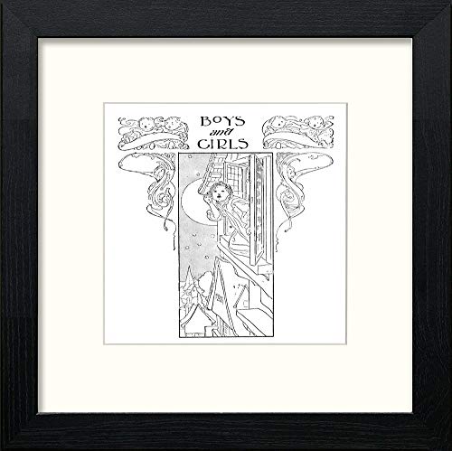 lumartos Vintage Poster Big Book Of Nursery Rhymes (34) – Black Wood Frame W – Framed Wall Art Print by Lumartos Premium Home Décor