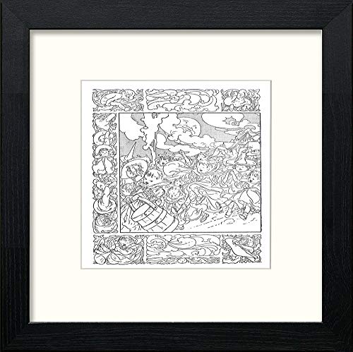 lumartos Vintage Poster Big Book Of Nursery Rhymes (35) – Black Wood Frame W – Framed Wall Art Print by Lumartos Premium Home Décor