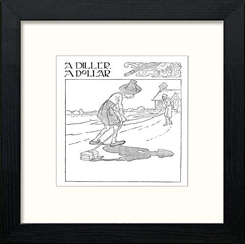 lumartos Vintage Poster Big Book Of Nursery Rhymes (38) – Black Wood Frame W – Framed Wall Art Print by Lumartos Premium Home Décor