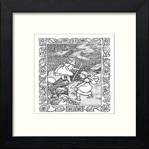 lumartos Vintage Poster Big Book Of Nursery Rhymes (45) – Black Wood Frame W – Framed Wall Art Print by Lumartos Premium Home Décor