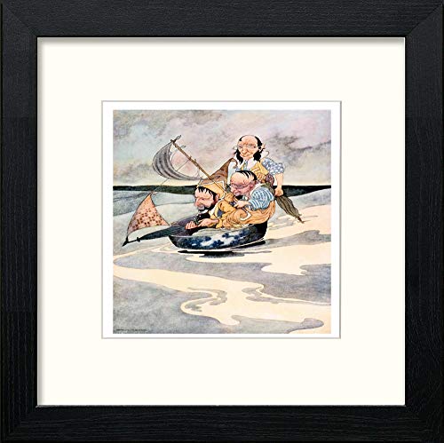 lumartos Vintage Poster Big Book Of Nursery Rhymes (5) – Black Wood Frame Wa – Framed Wall Art Print by Lumartos Premium Home Décor