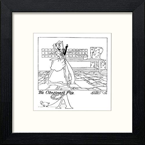 lumartos Vintage Poster Big Book Of Nursery Rhymes (53) – Black Wood Frame W – Framed Wall Art Print by Lumartos Premium Home Décor