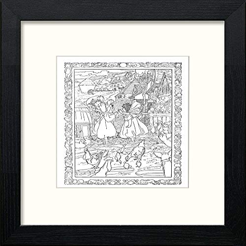 lumartos Vintage Poster Big Book Of Nursery Rhymes (58) – Black Wood Frame W – Framed Wall Art Print by Lumartos Premium Home Décor