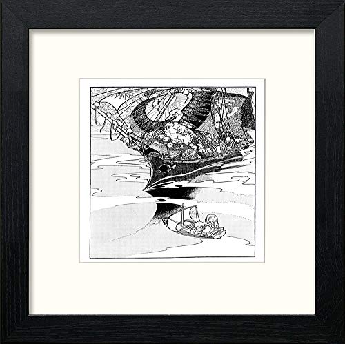 lumartos Vintage Poster Big Book Of Nursery Rhymes (63) – Black Wood Frame W – Framed Wall Art Print by Lumartos Premium Home Décor