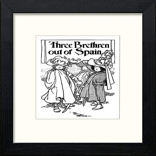 lumartos Vintage Poster Big Book Of Nursery Rhymes (64) – Black Wood Frame W – Framed Wall Art Print by Lumartos Premium Home Décor