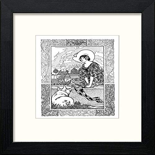 lumartos Vintage Poster Big Book Of Nursery Rhymes (65) – Black Wood Frame W – Framed Wall Art Print by Lumartos Premium Home Décor