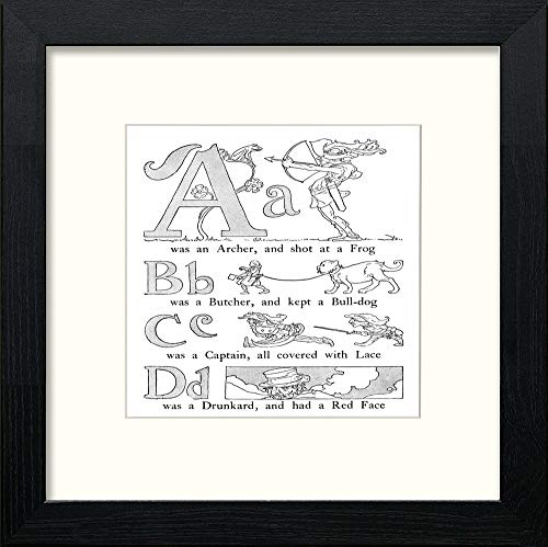 lumartos Vintage Poster Big Book Of Nursery Rhymes (71) – Black Wood Frame W – Framed Wall Art Print by Lumartos Premium Home Décor