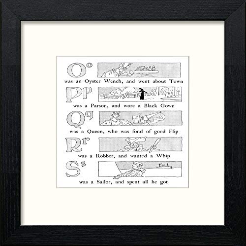 lumartos Vintage Poster Big Book Of Nursery Rhymes (74) – Black Wood Frame W – Framed Wall Art Print by Lumartos Premium Home Décor