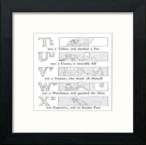 lumartos Vintage Poster Big Book Of Nursery Rhymes (75) – Black Wood Frame W – Framed Wall Art Print by Lumartos Premium Home Décor