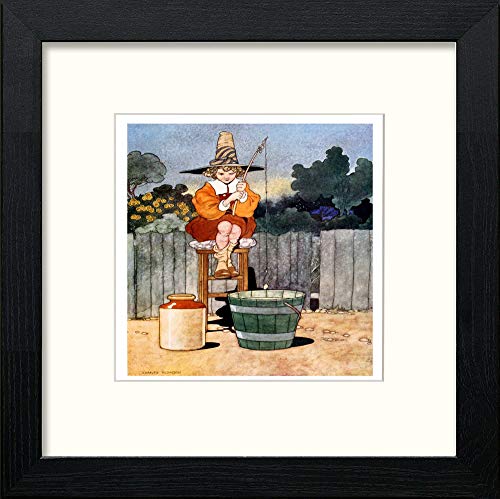 lumartos Vintage Poster Big Book Of Nursery Rhymes – Black Wood Frame Wall Art – Framed Wall Art Print by Lumartos Premium Home Décor