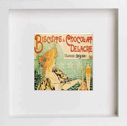 lumartos Vintage Poster Biscuits Chocolat Delacre – Black Frame Wall Art – Framed Wall Art Print by Lumartos Premium Home Décor