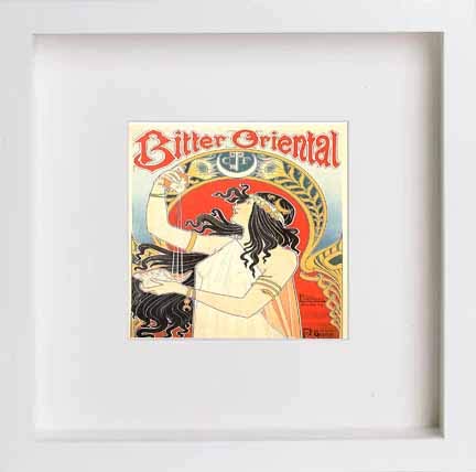 lumartos Vintage Poster Bitter Oriental – White Frame Wall Art – Framed Wall Art Print by Lumartos Premium Home Décor