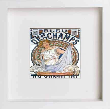 lumartos Vintage Poster Bleu Deschamps – White Frame Wall Art – Framed Wall Art Print by Lumartos Premium Home Décor