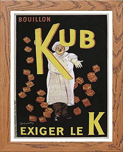 lumartos Vintage Poster Bouillon Kub Chef – Framed Wall Art Print by Lumartos Premium Home Décor