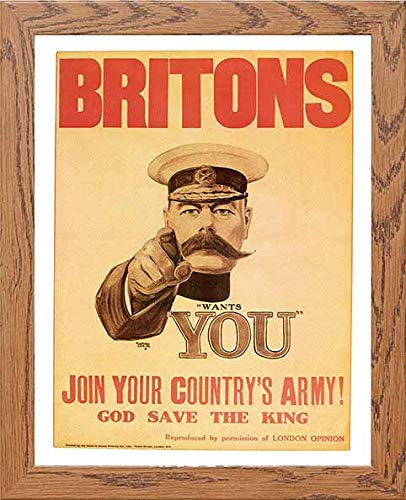 lumartos Vintage Poster Britons Join Your Countrys Army – Framed Wall Art Print by Lumartos Premium Home Décor