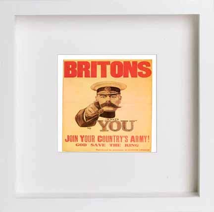 lumartos Vintage Poster Britons Join Your Countrys Army – White Frame Wall Art – Framed Wall Art Print by Lumartos Premium Home Décor