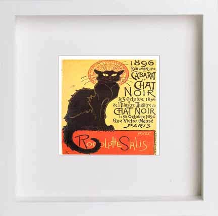 lumartos Vintage Poster Cabaret Du Chat Noir Paris – White Frame Wall Art – Framed Wall Art Print by Lumartos Premium Home Décor