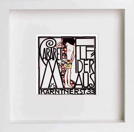 lumartos Vintage Poster Cabaret Fledermaus – White Frame Wall Art – Framed Wall Art Print by Lumartos Premium Home Décor