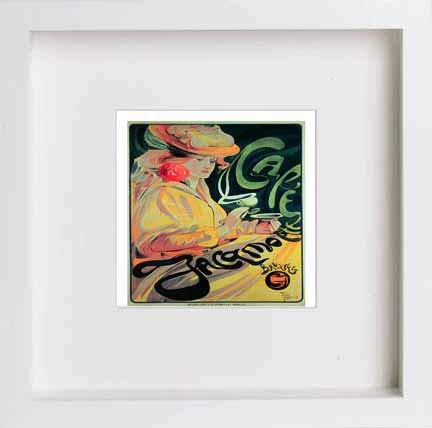 lumartos Vintage Poster Caf Jacqmotte Bruxelles – White Frame Wall Art – Framed Wall Art Print by Lumartos Premium Home Décor