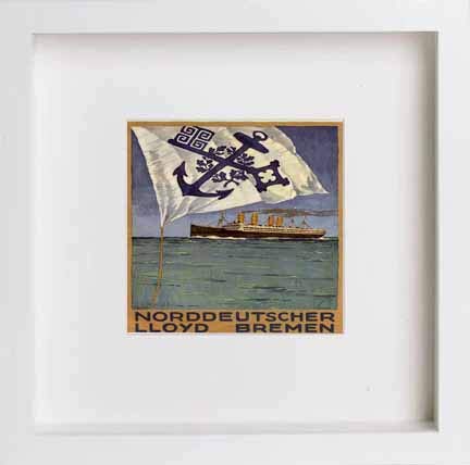 lumartos Vintage Poster Calendar Page For Norddeutscher Lloyd Bremen A – Whi – Framed Wall Art Print by Lumartos Premium Home Décor