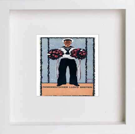 lumartos Vintage Poster Calendar Page For Norddeutscher Lloyd Bremenb – Whit – Framed Wall Art Print by Lumartos Premium Home Décor
