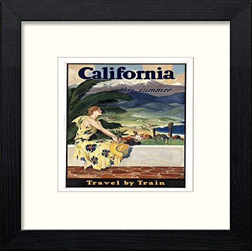 lumartos Vintage Poster California – Black Wood Frame Wall Art – Framed Wall Art Print by Lumartos Premium Home Décor
