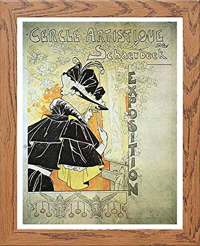 lumartos Vintage Poster Cercle Artistique De Schaerbeek Exposition – Wood Fr – Framed Wall Art Print by Lumartos Premium Home Décor