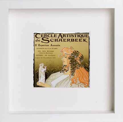 lumartos Vintage Poster Cercle Artistique De Schaerbeek – White Frame Wall Art – Framed Wall Art Print by Lumartos Premium Home Décor
