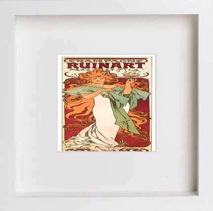 lumartos Vintage Poster Champagne Ruinart – White Frame Wall Art – Framed Wall Art Print by Lumartos Premium Home Décor