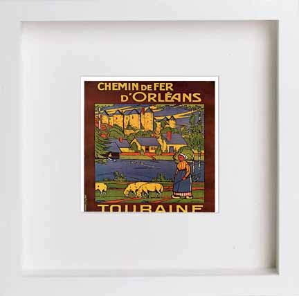 lumartos Vintage Poster Chemin De Fer Dorleans – White Frame Wall Art – Framed Wall Art Print by Lumartos Premium Home Décor