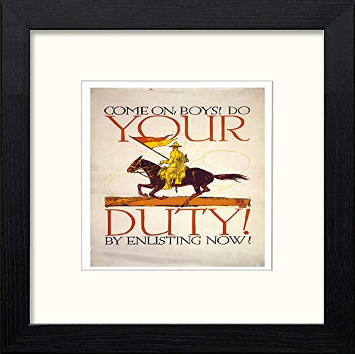 lumartos Vintage Poster Come On – Black Wood Frame Wall Art – Framed Wall Art Print by Lumartos Premium Home Décor